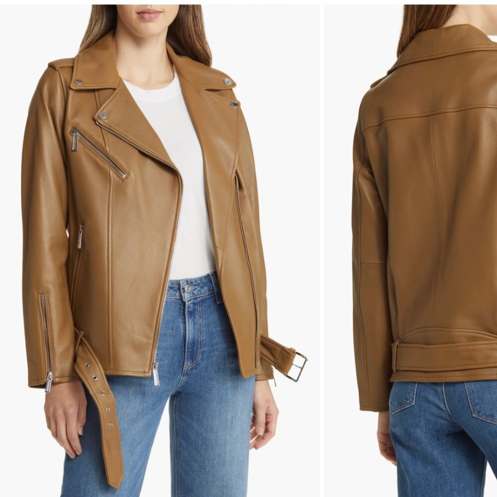 Michael Kors Leather Moto Jacket 4 Husk